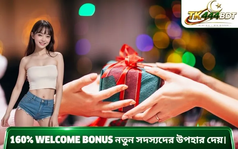 160% welcome bonus নতুন সদস্যদের উপহার দেয়।